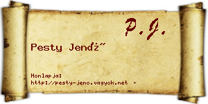 Pesty Jenő névjegykártya