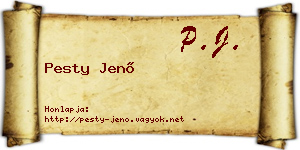 Pesty Jenő névjegykártya