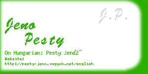 jeno pesty business card